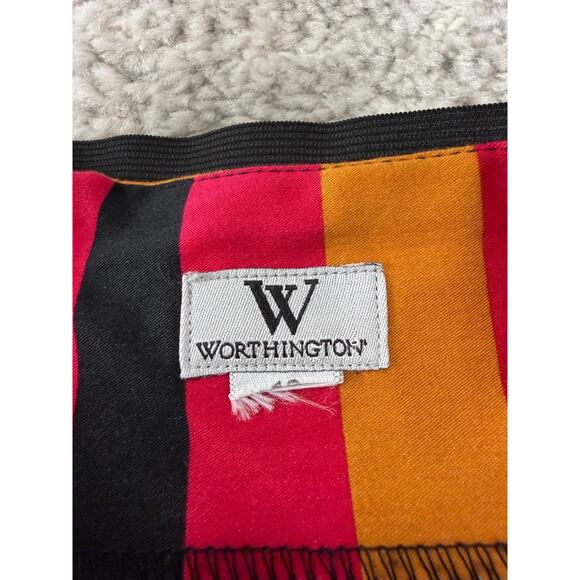 Worthington Size 8 Striped Casual Knee Length A Line Skirt Colorful Zip - Picture 5 of 6